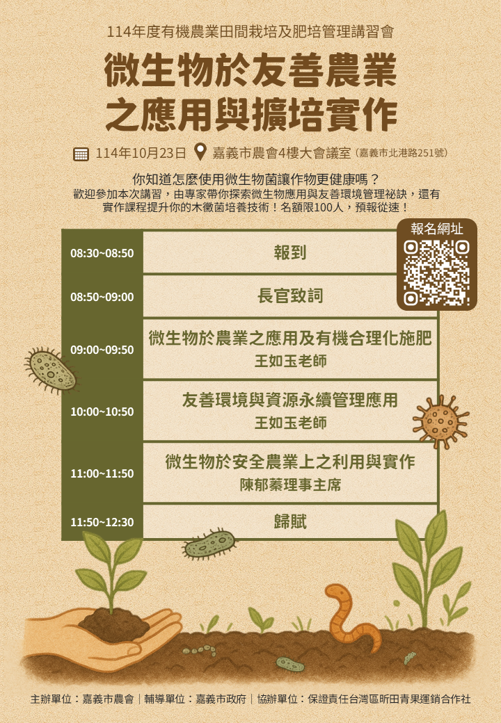 微生物於友善農業之應用與擴培實作 