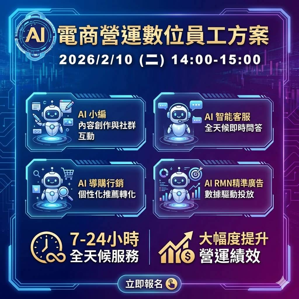 【台灣好農電商進化】  您的24小時最強AI數位團隊上線！