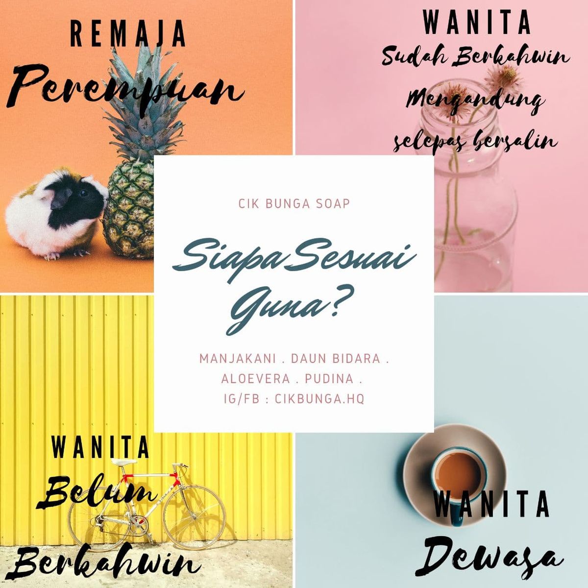 SIAPA YANG BOLEH GUNA SABUN CIK BUNGA