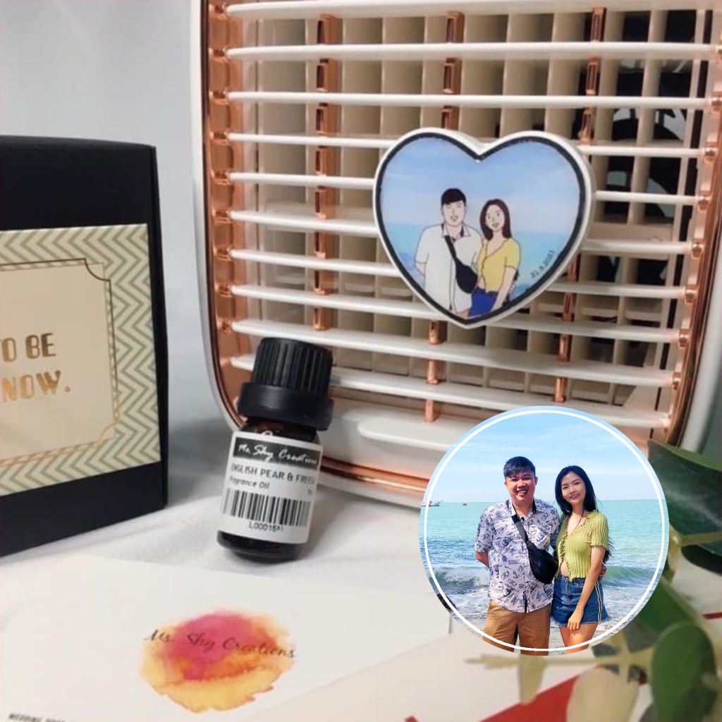 No.5 Photo Portrait Personalised Aroma Stone - Car Clip.JPG