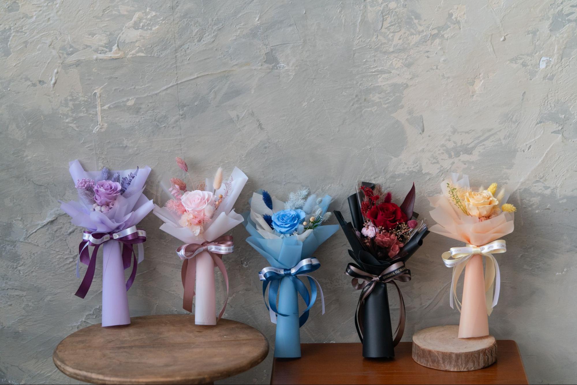 永生單朵玫瑰花束