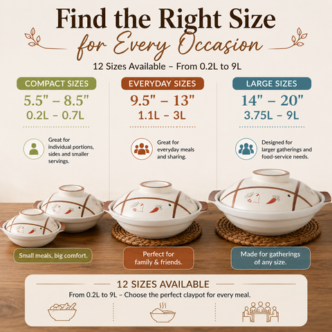 Ceramic Shallow Claypot - Find The Right Size