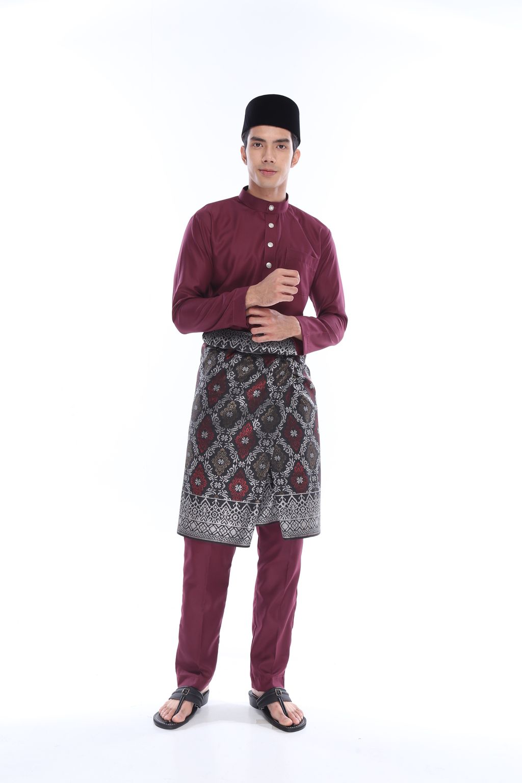 Baju Melayu Cekak Musang (Maroon - HBM1H) – MILLA