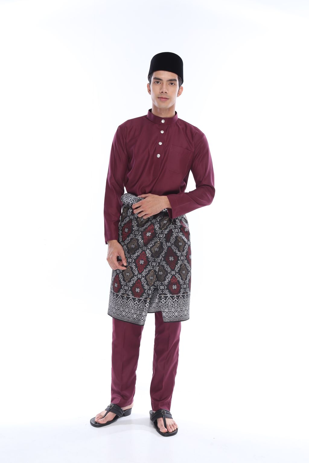 Baju Melayu Cekak Musang (Maroon - HBM1H) – MILLA