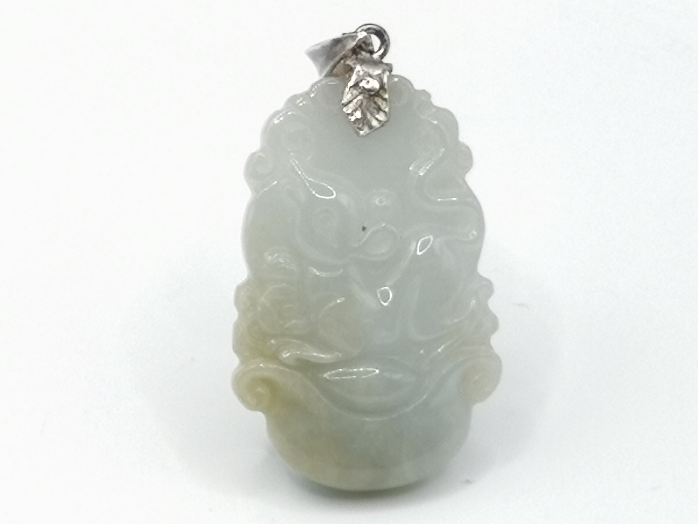 🍀 P012 - Natural Jade Rat Pendant with 925 silver pendant hook 天然翡翠玉鼠吊坠