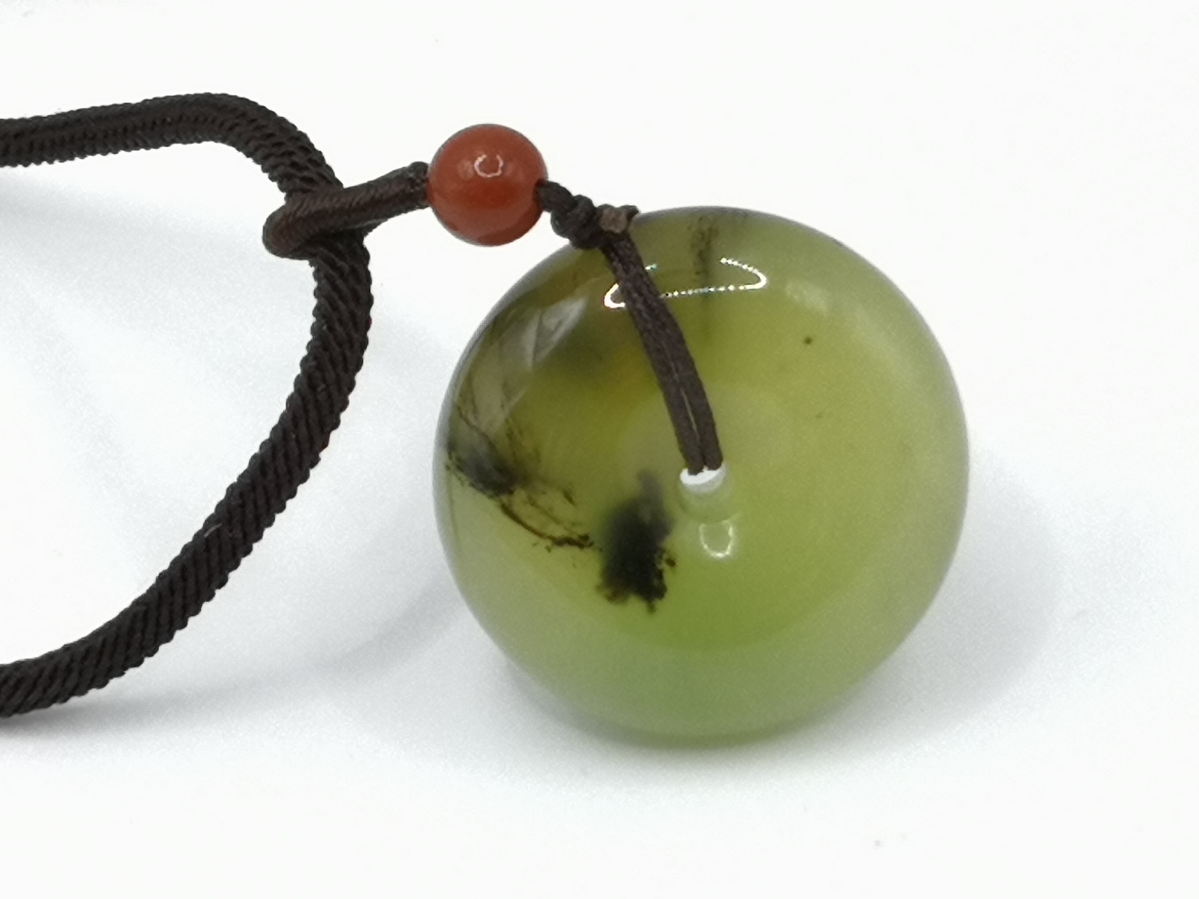 🍀 P015 - Natural Serpentine Jade Pendant 天然岫玉平安扣吊坠