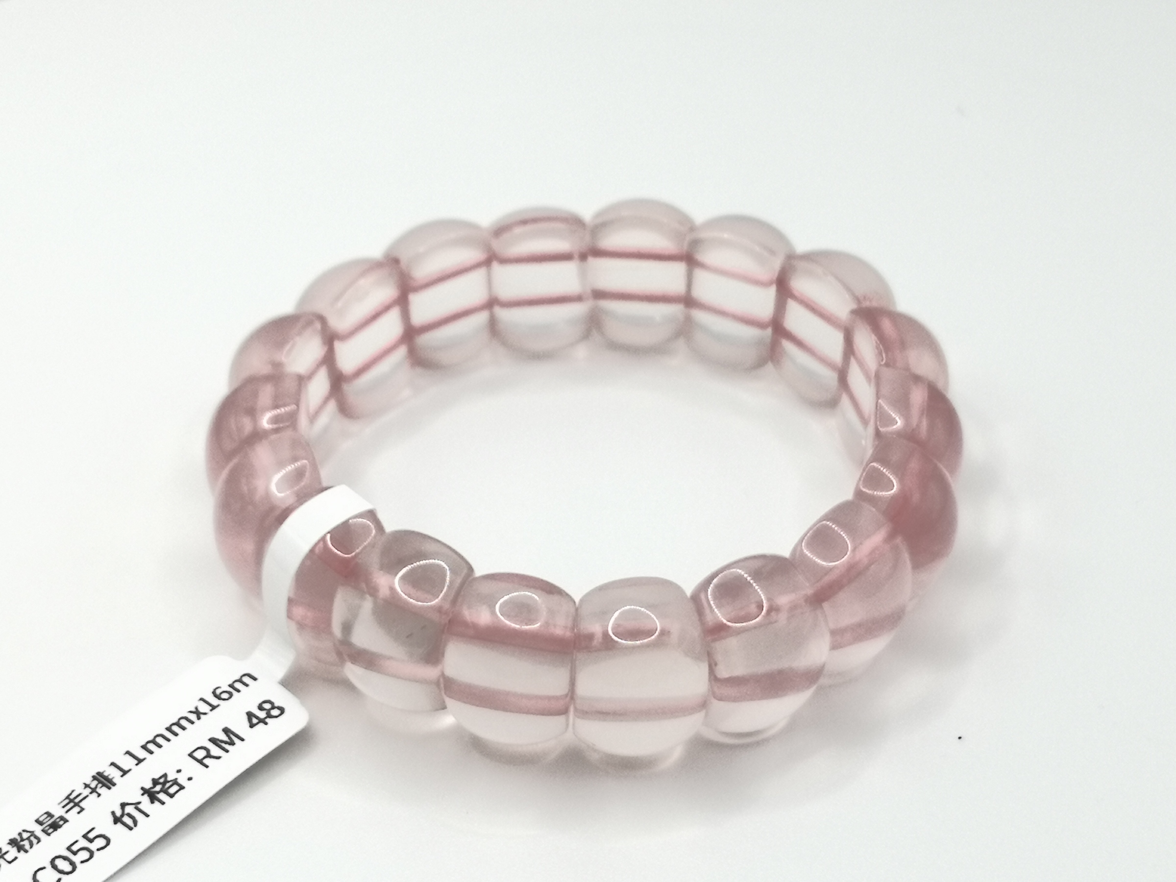 🍀 C055 - Pink Crystal Hand Row Bracelet 星光粉晶手排