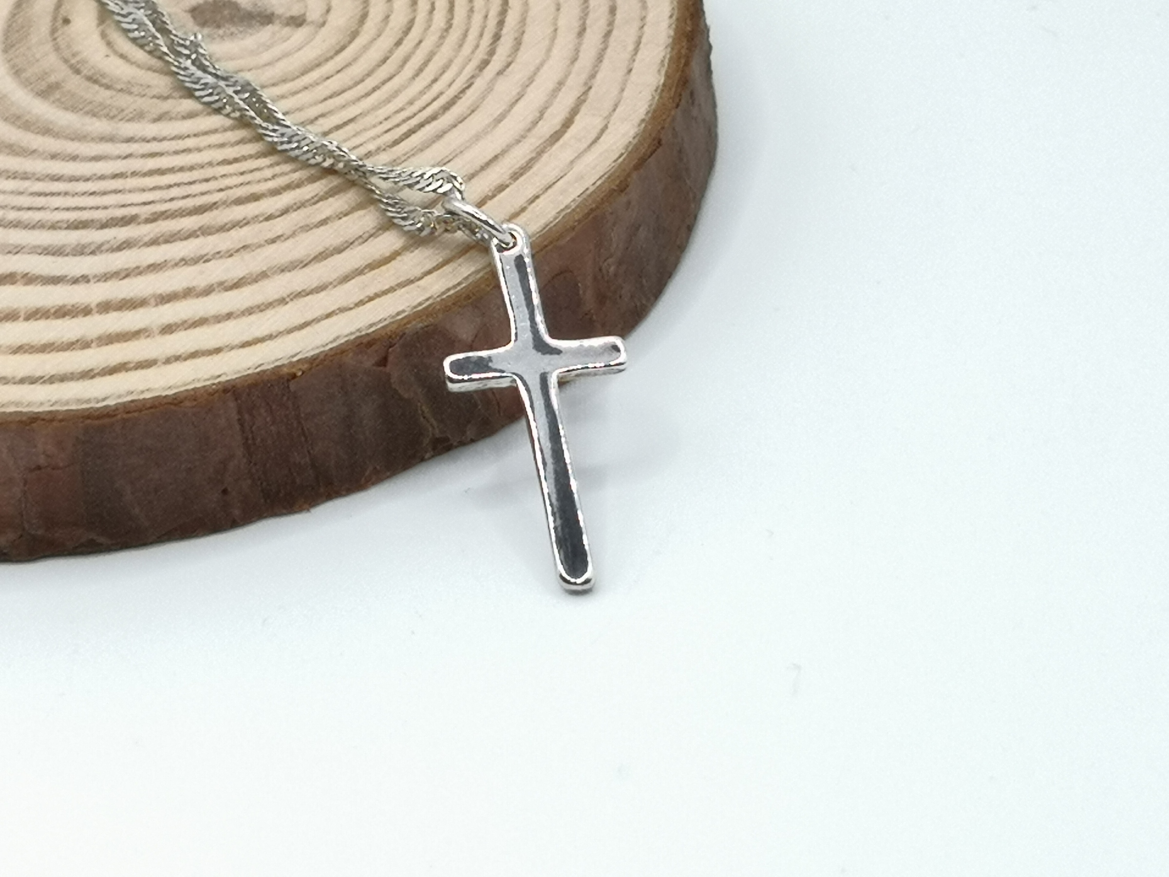 🍀 P040 - 925 Silver Cross Pendant Necklace 925银 十字架吊坠 项链