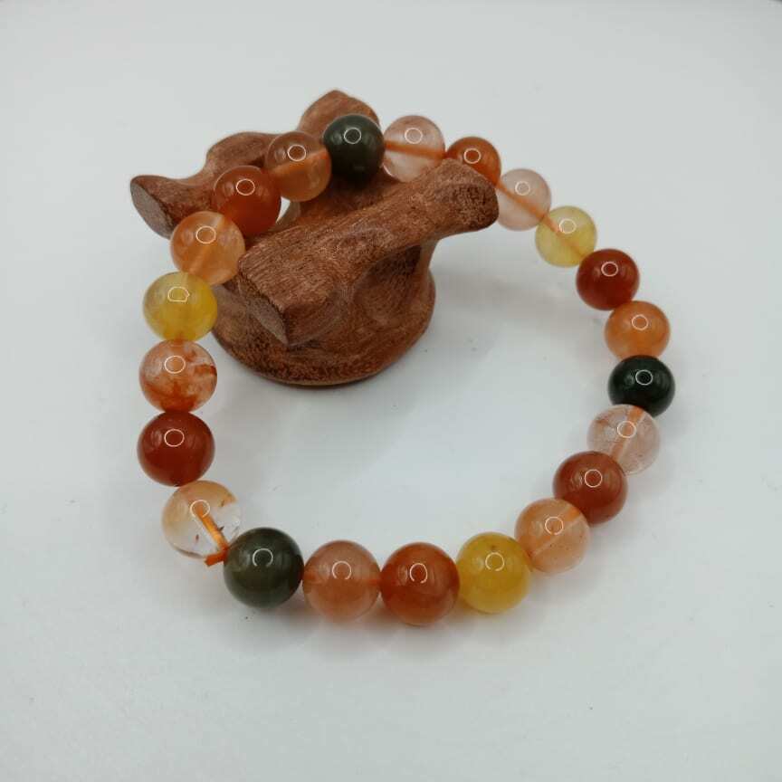 🍀 C073 - Natural Crystal Bracelet 8mm 天然红兔毛水晶手串 8mm