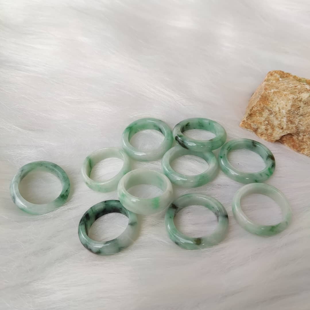 🍀 R002 - Natural Jade Ring 天然翡翠戒指 14mm