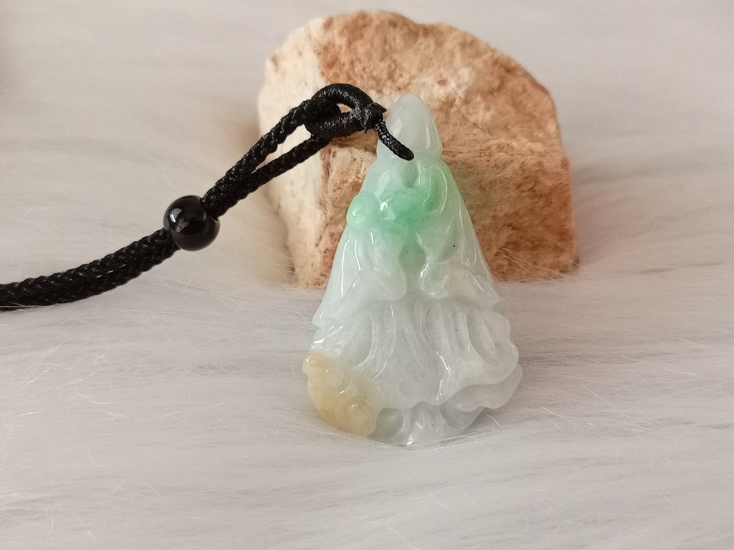 🍀 P247 - Natural Myanmar Jadeite Jade Cabbage Pendant with Necklace Rope 天然缅甸翡翠A货3色 