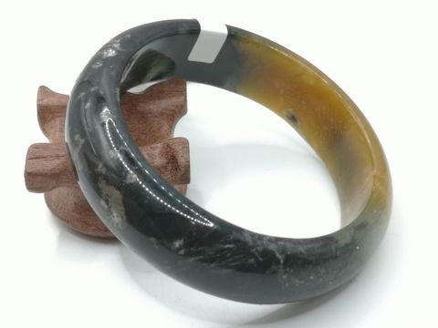 🍀 B2440 - Natural Serpentine Jade Bangle 58mm (Wide) (Slightly