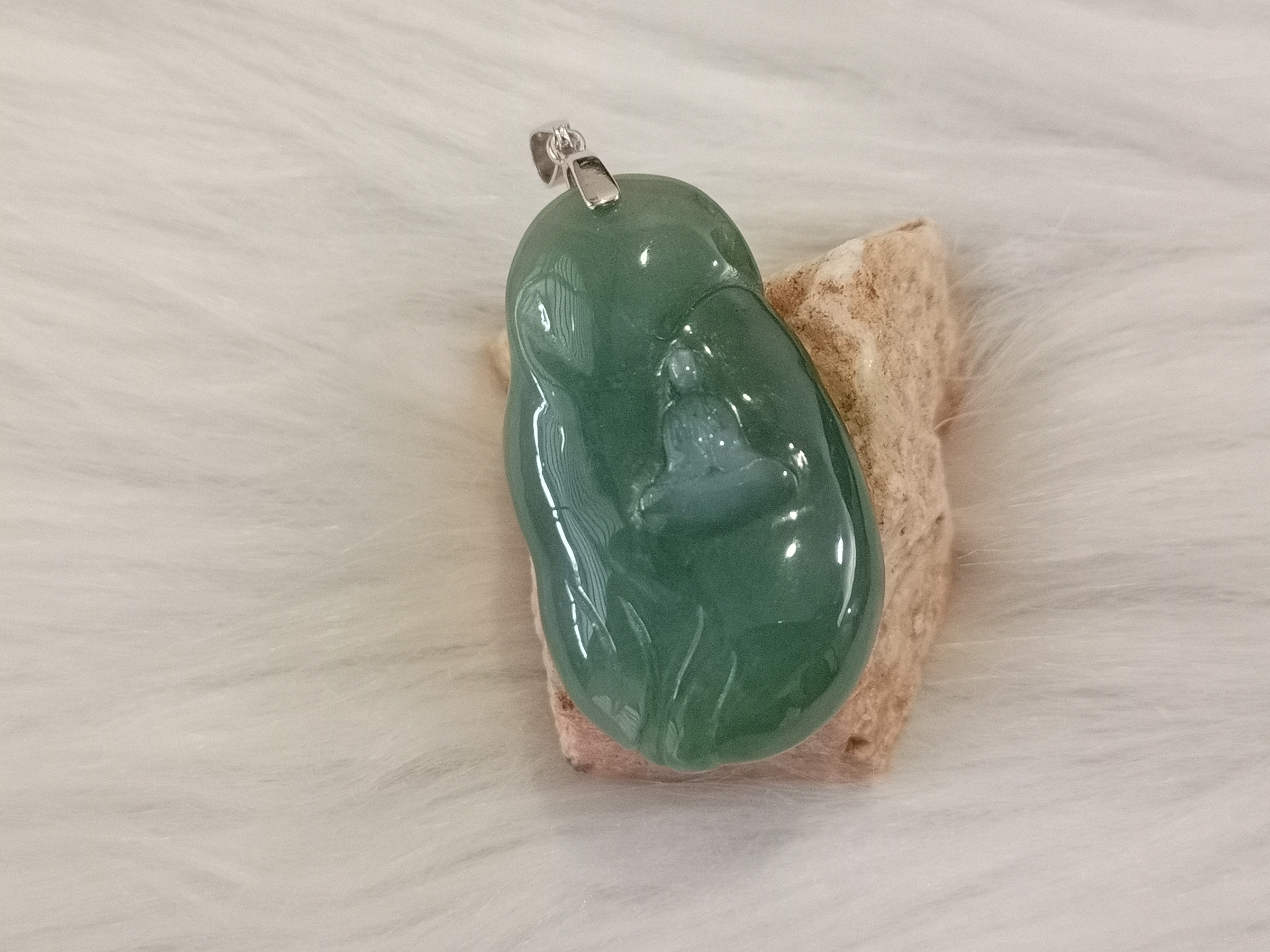 🍀 P292 - Natural Myanmar Jadeite Jade Pendant with S925 silver pendant buckle head 天然缅甸翡翠A货 