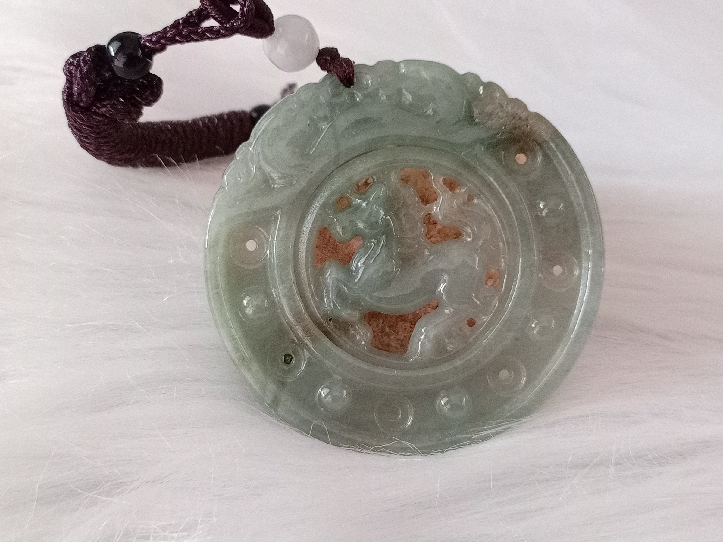 🍀 P311 - Natural Myanmar Jadeite Jade Pendant with Necklace Rope (with certificate) 天然缅甸翡翠A货淡油绿色 