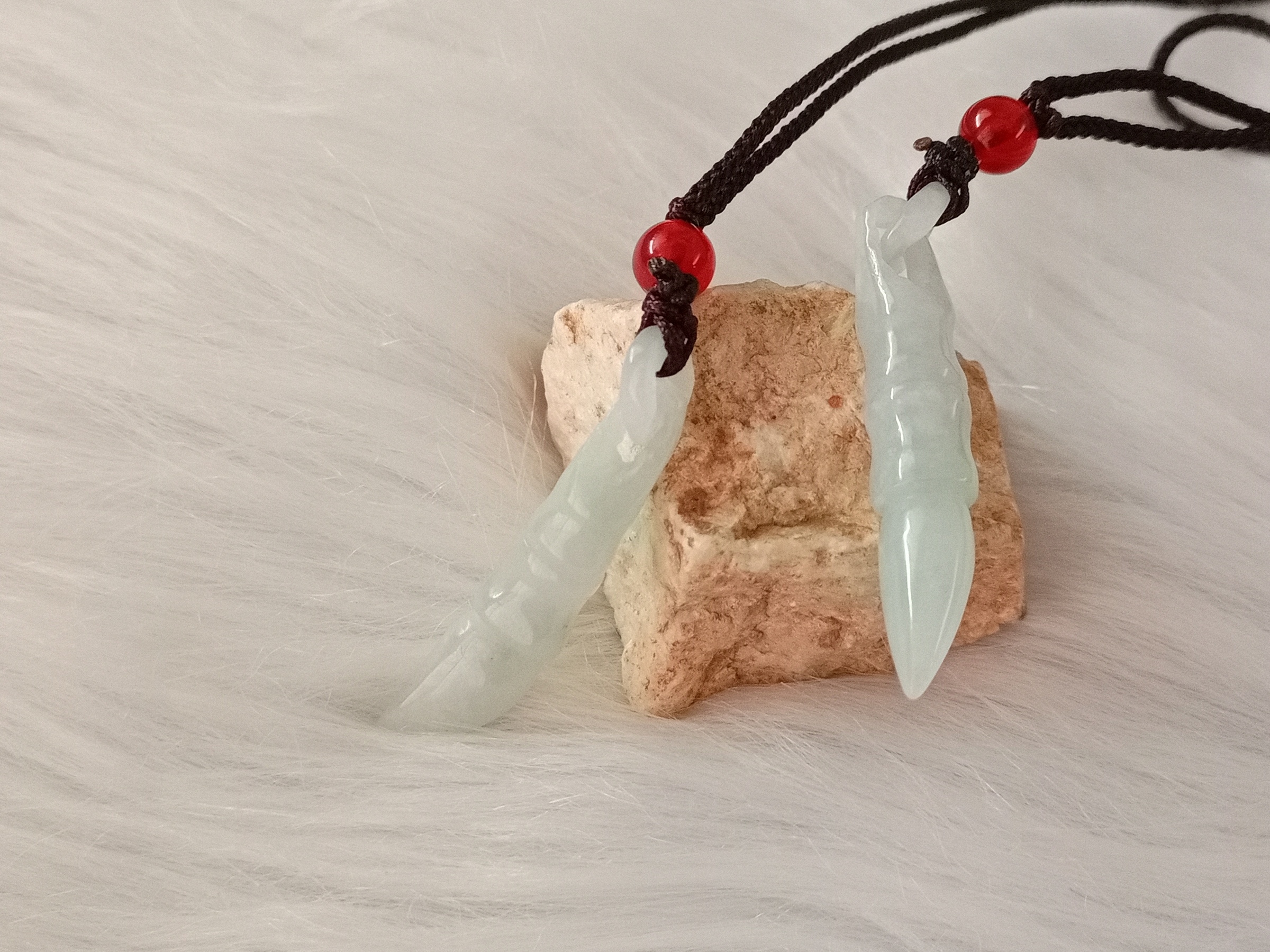 🍀 P360 - Natural Myanmar Jadeite Jade Pendant with Necklace Rope 天然缅甸翡翠A货 