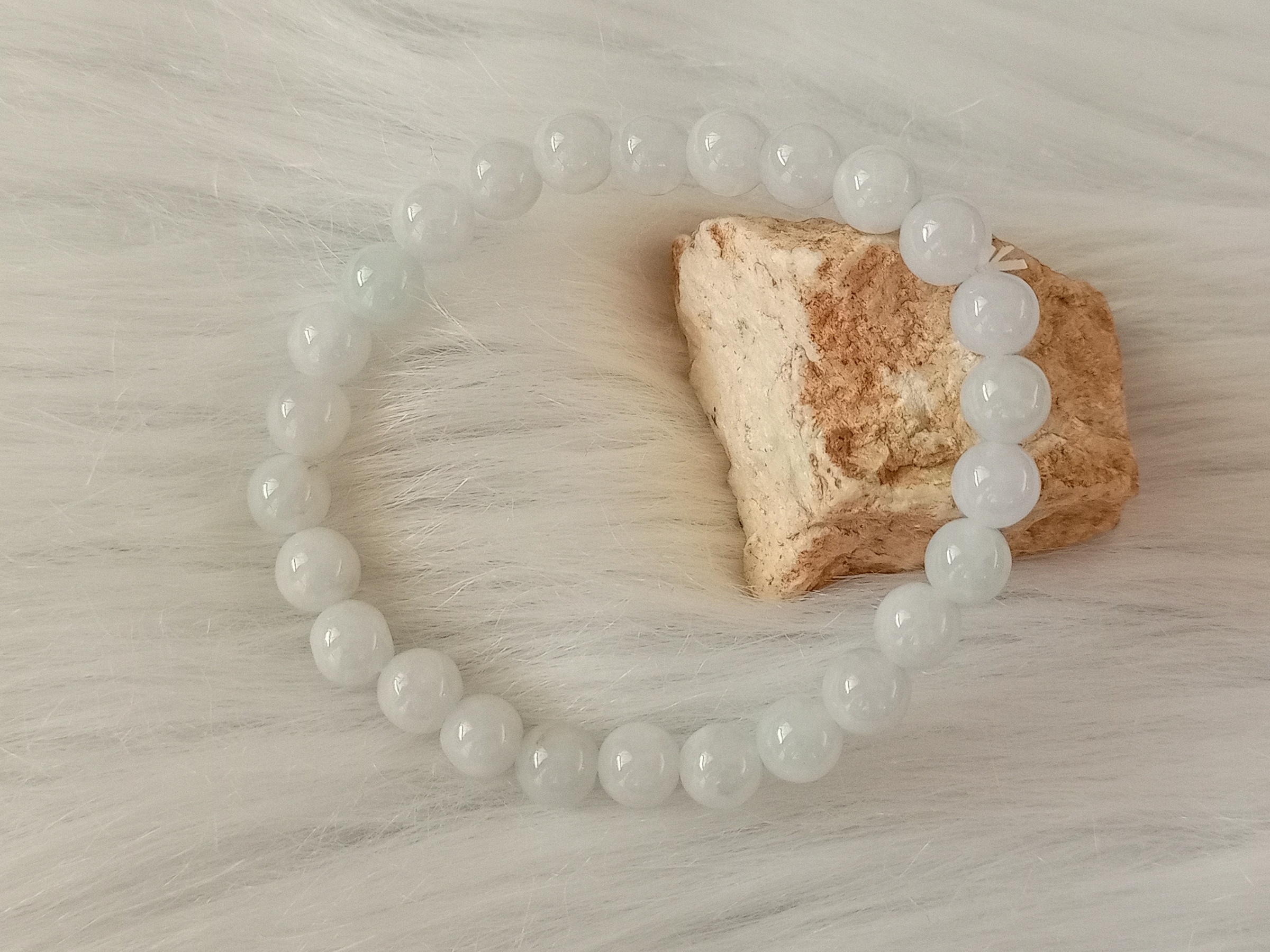 🍀 C170 - Natural Myanmar Jadeite Jade Bracelet 6mm++ 天然缅甸翡翠A货白冰手串 手链 6mm++