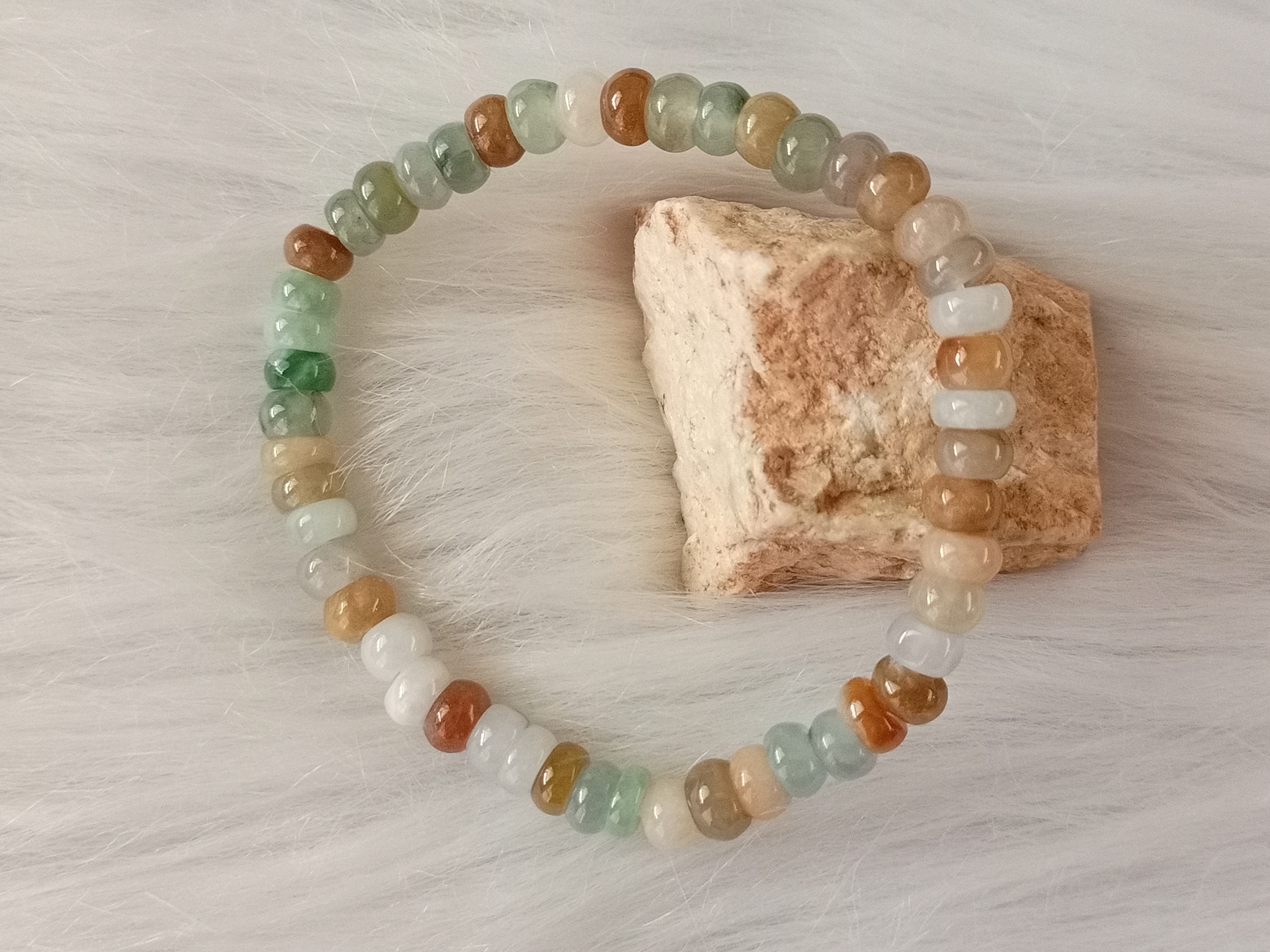 🍀 C183 - Natural Myanmar Jadeite Jade Bracelet 5mm++ 天然缅甸翡翠A货多色手串 手链 5mm++