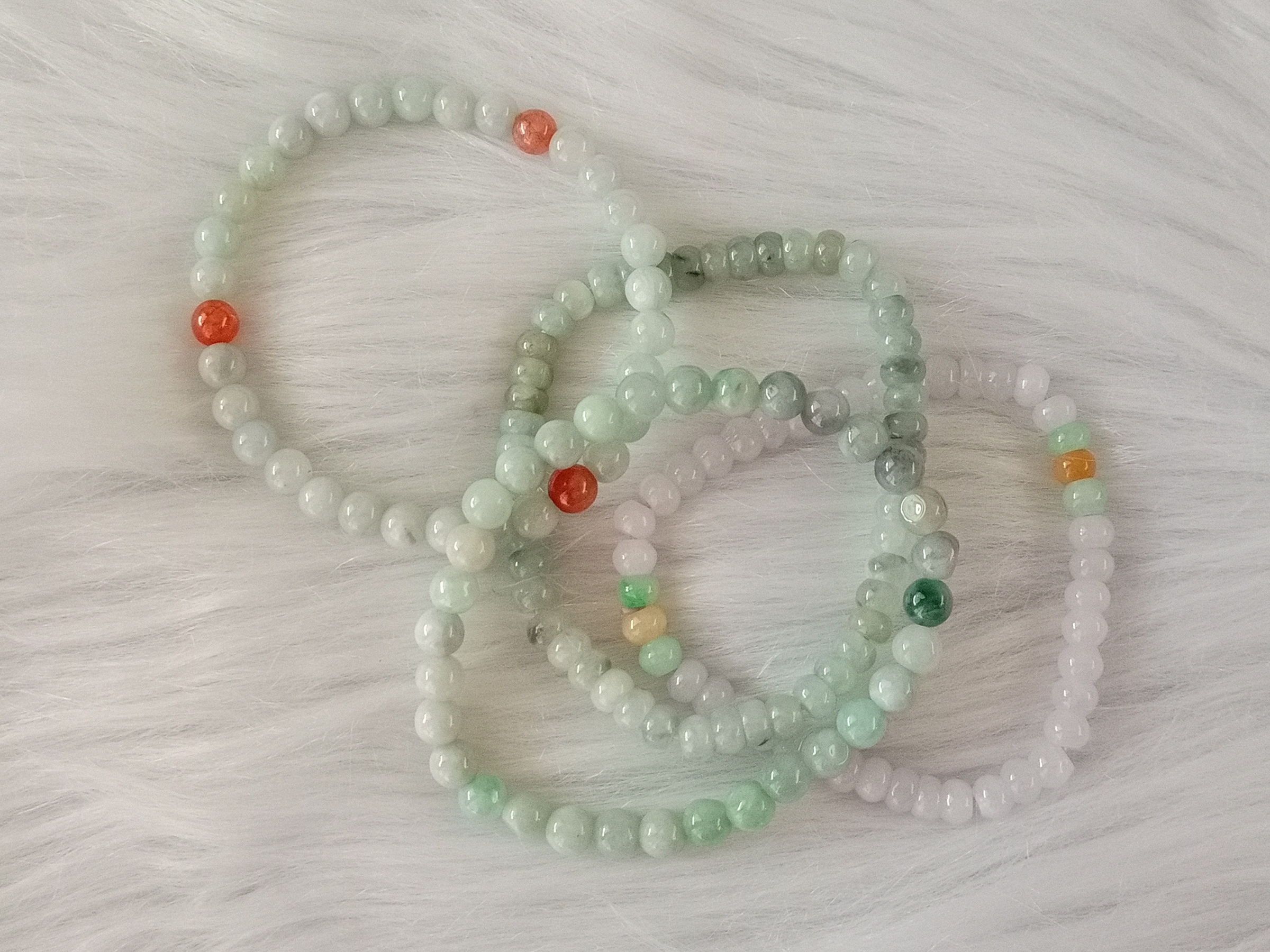 🍀 C181 - Natural Myanmar Jadeite Jade Bracelet 5mm++ - 6mm 天然缅甸翡翠A货手串 手链 5mm++ - 6mm