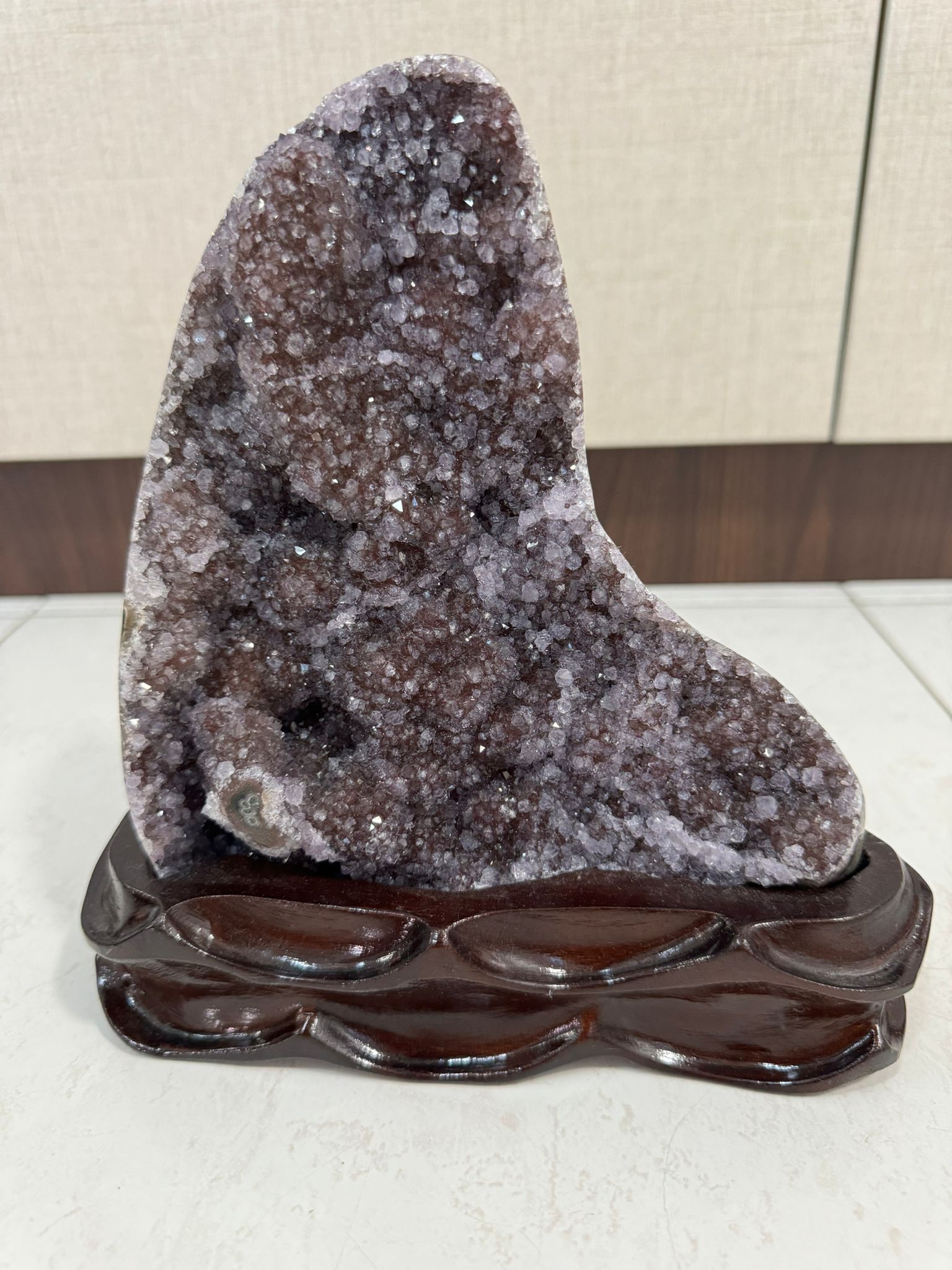 🍀 CC078 - Natural Amethyst Crystal Ornament (Including base) 天然