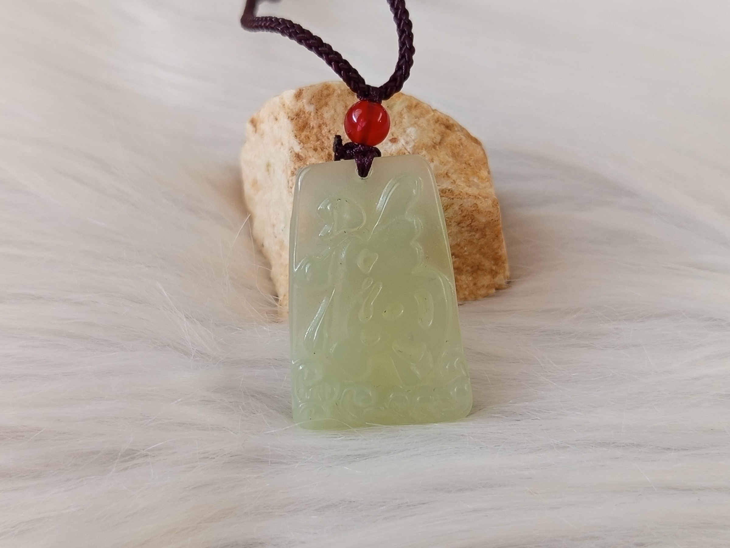 🍀 P005 - Natural Serpentine Jade Pendant 天然岫玉
