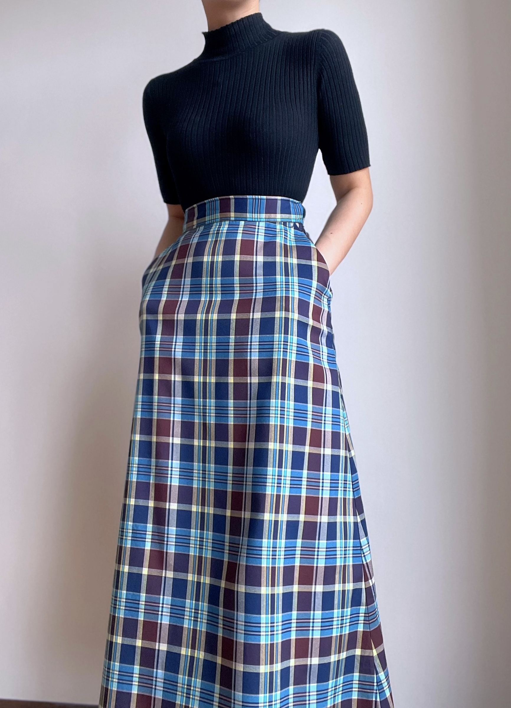 tartan maxi skirt
