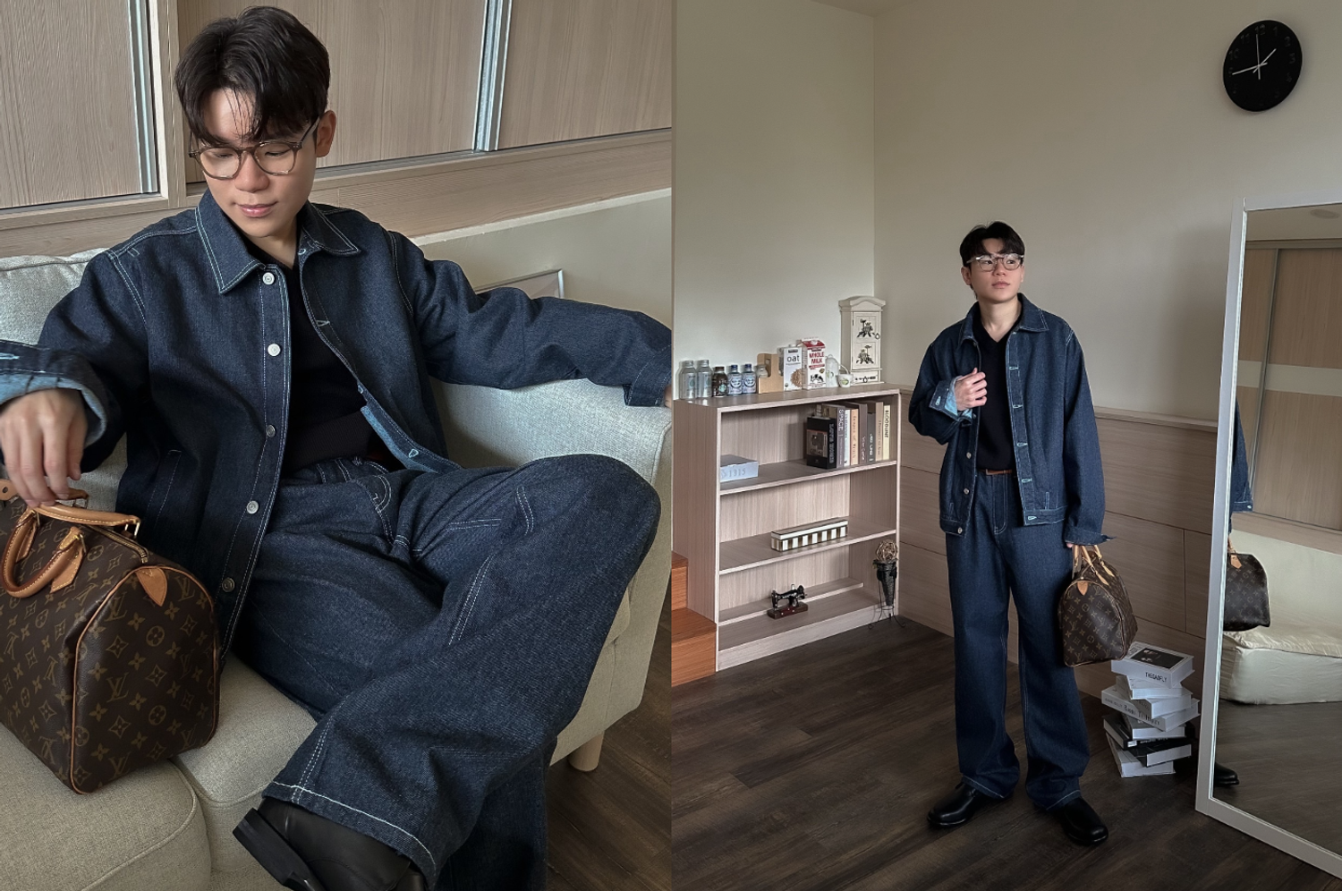 OPPA KOREA - 正韓男裝 | RAW STITCH PINTUCK DENIM JACKET