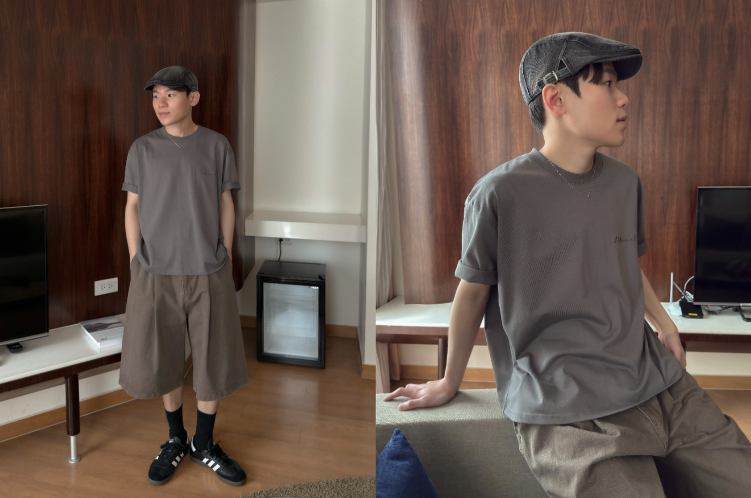 OPPA KOREA - 正韓男裝 | EMBROIDERY HEAVY COTTON CROPPED HALF T