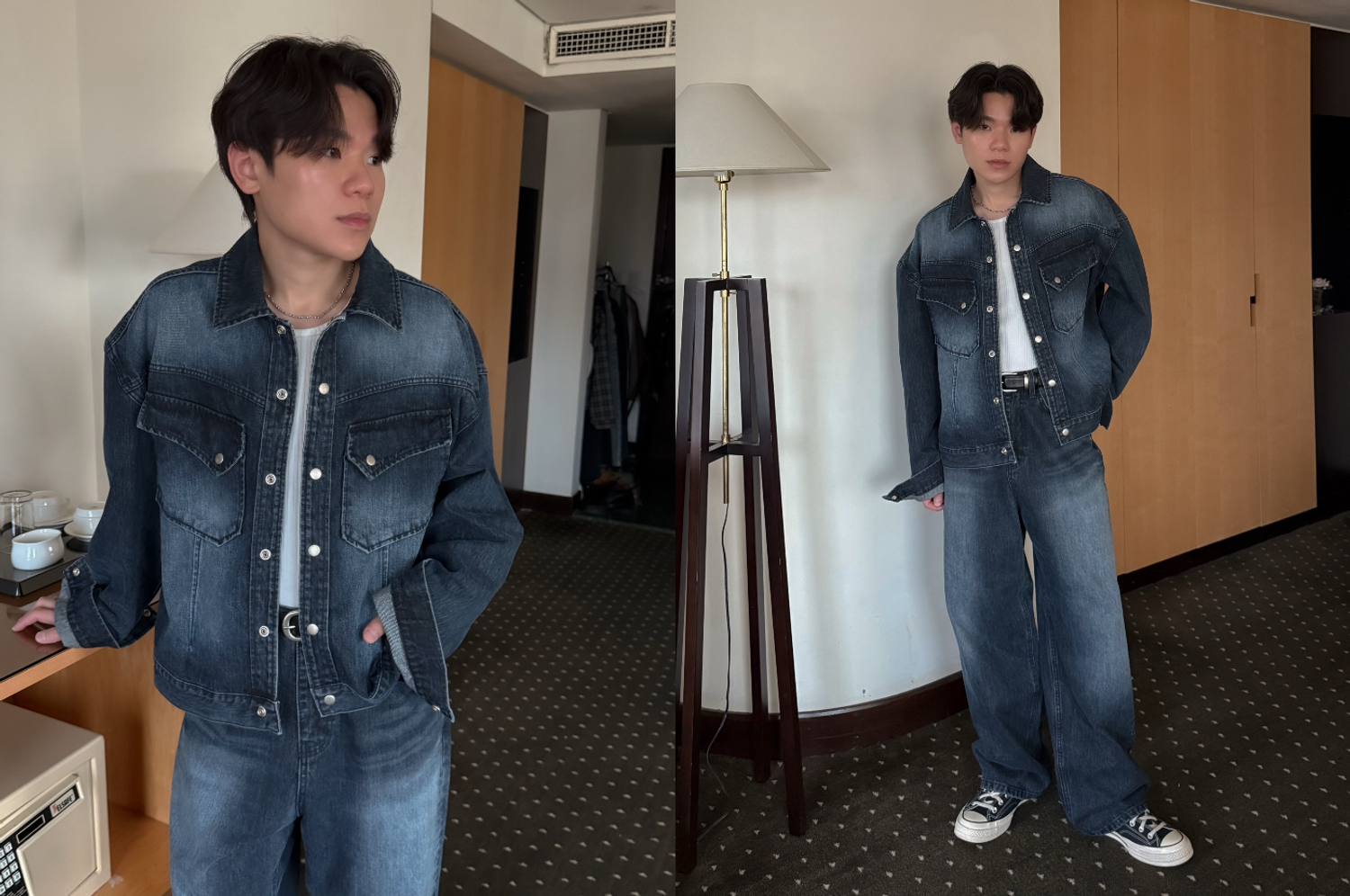 OPPA KOREA - 正韓男裝 | WASHED CROP WESTERN DENIM JACKET