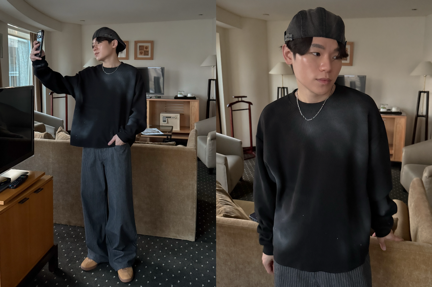 OPPA KOREA - 正韓男裝 | PAINTING CROPPED WAFFLE TEE