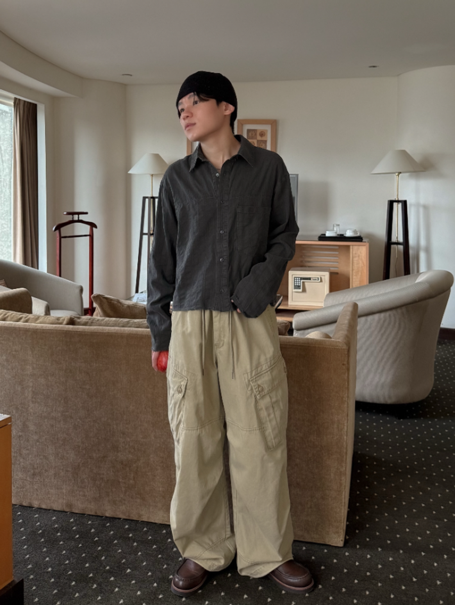 OPPA KOREA - 正韓男裝 | STONE WASHED UTILITY CARGO PANTS