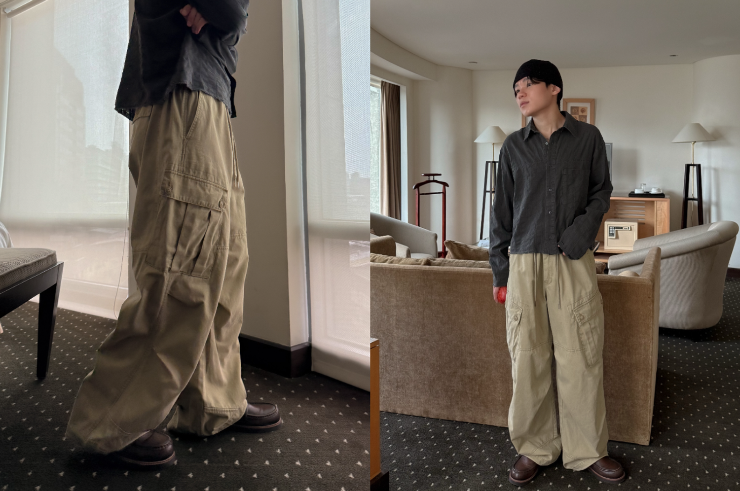 OPPA KOREA - 正韓男裝 | STONE WASHED UTILITY CARGO PANTS