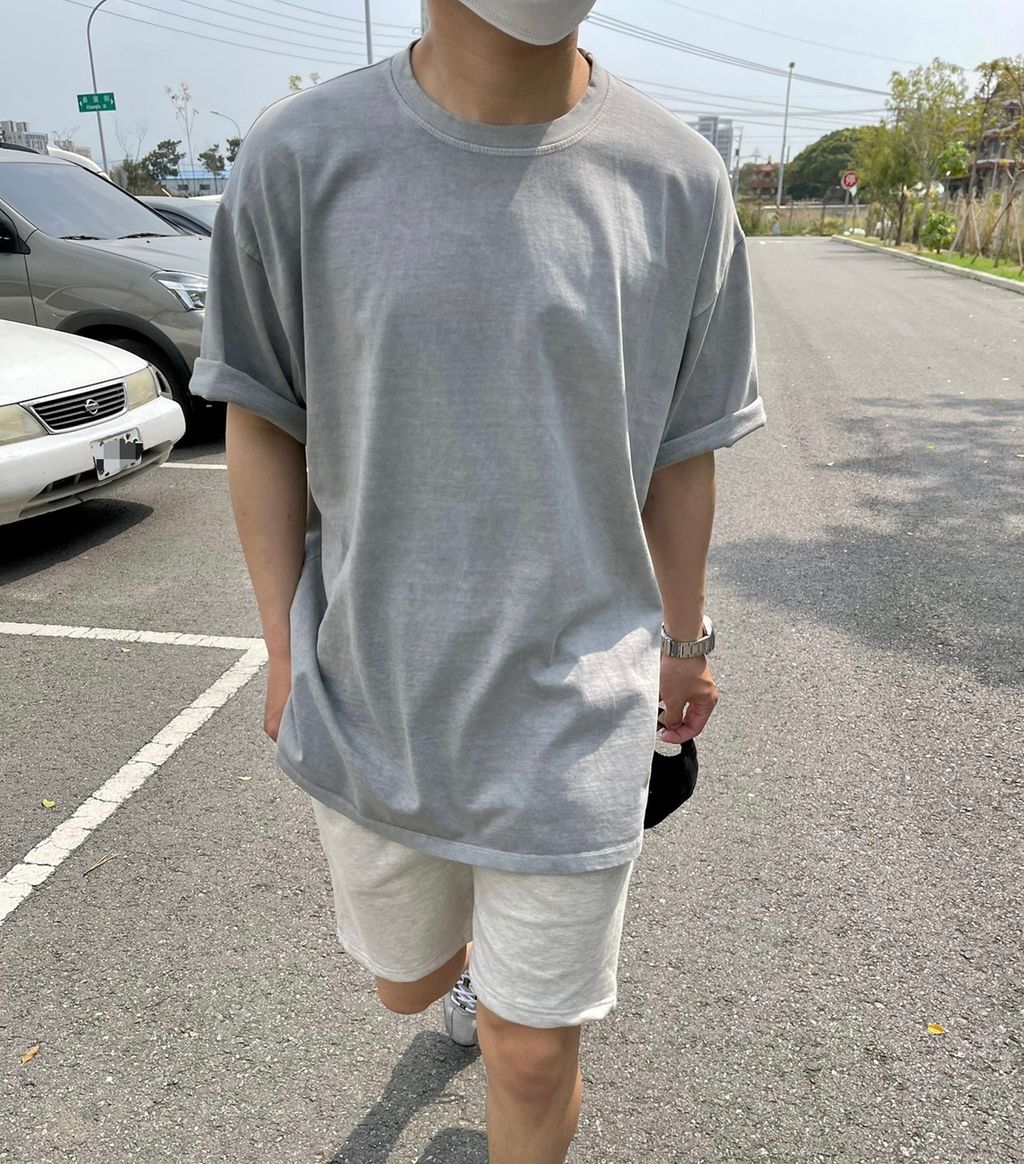 OPPAKOREA 質感水洗開衩厚磅短T (3色)