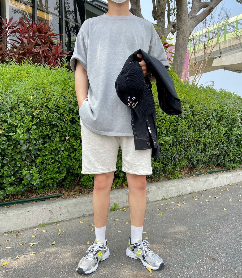 OPPAKOREA 質感水洗開衩厚磅短T (3色)