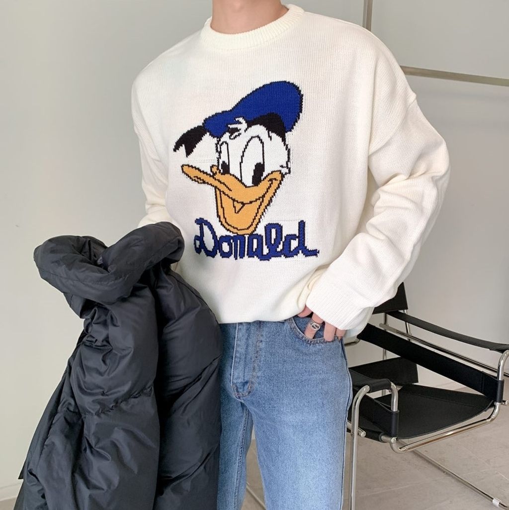 OPPAKOREA Donald 刺繡唐老鴨厚磅針織衫 (迪士尼正版) (4色)