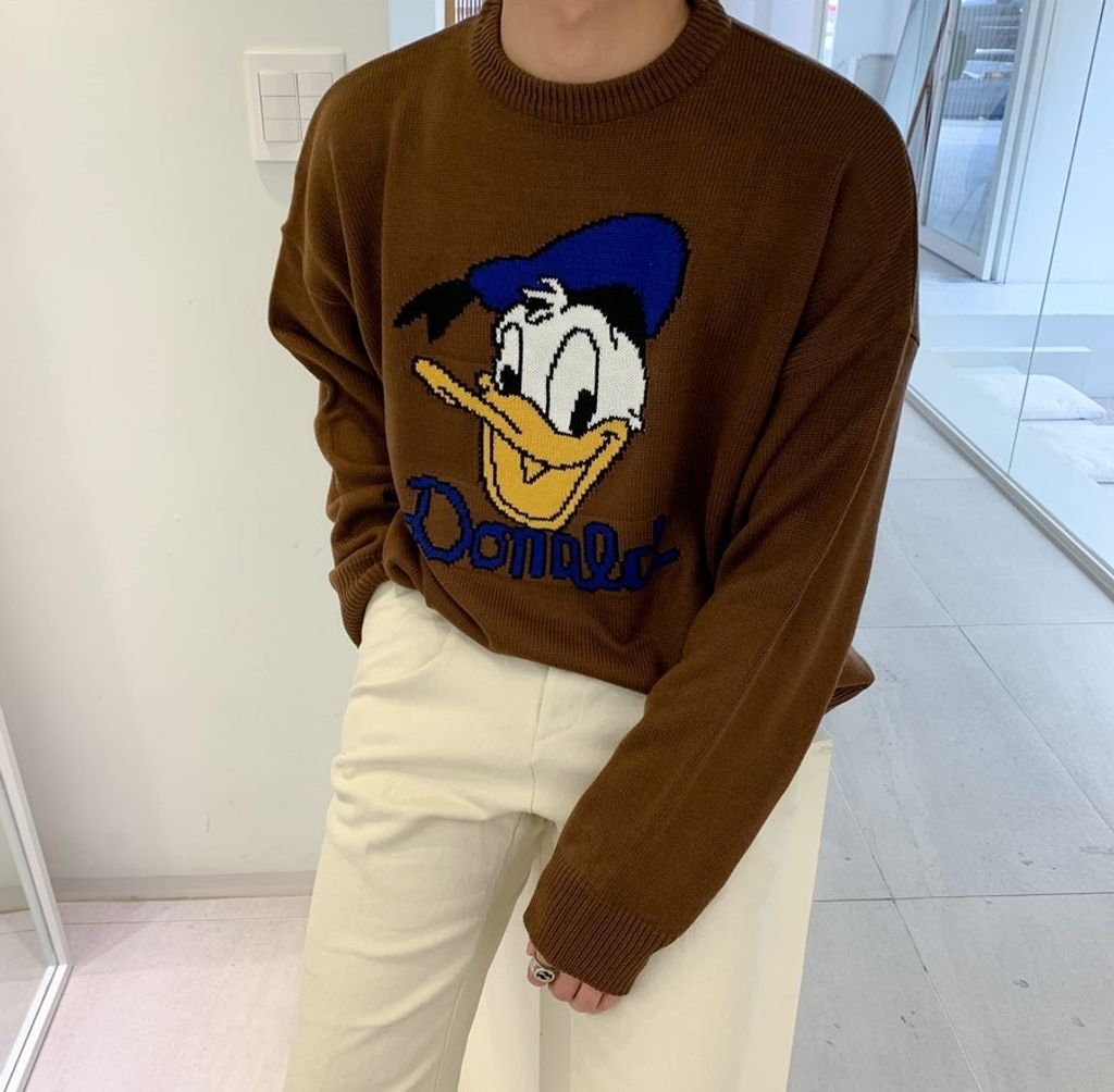 OPPAKOREA Donald 刺繡唐老鴨厚磅針織衫 (迪士尼正版) (4色)