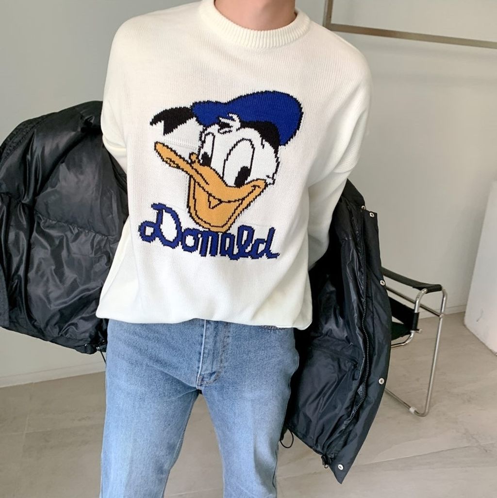 OPPAKOREA Donald 刺繡唐老鴨厚磅針織衫 (迪士尼正版) (4色)