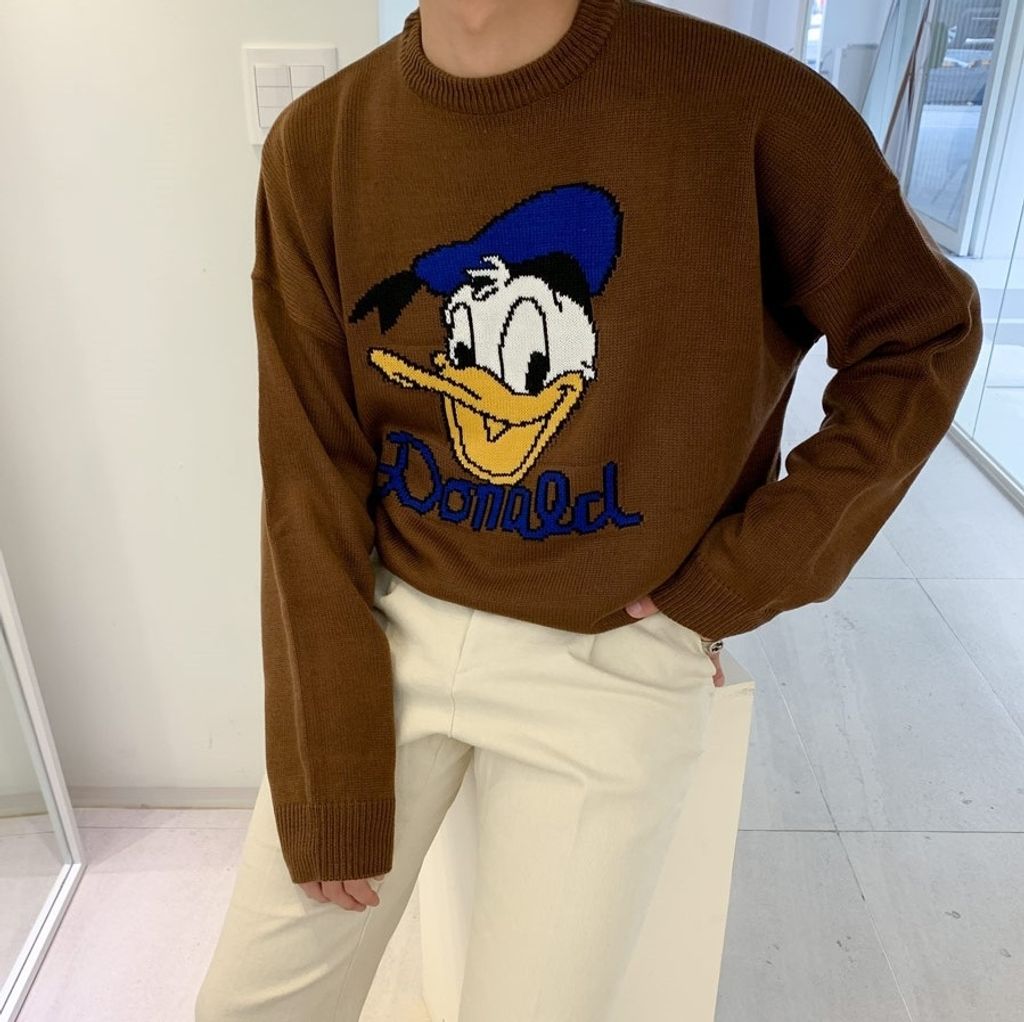 OPPAKOREA Donald 刺繡唐老鴨厚磅針織衫 (迪士尼正版) (4色)