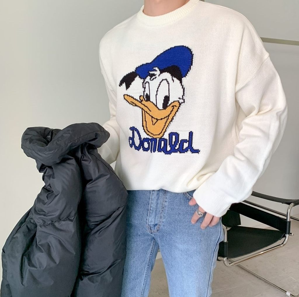 OPPAKOREA Donald 刺繡唐老鴨厚磅針織衫 (迪士尼正版) (4色)