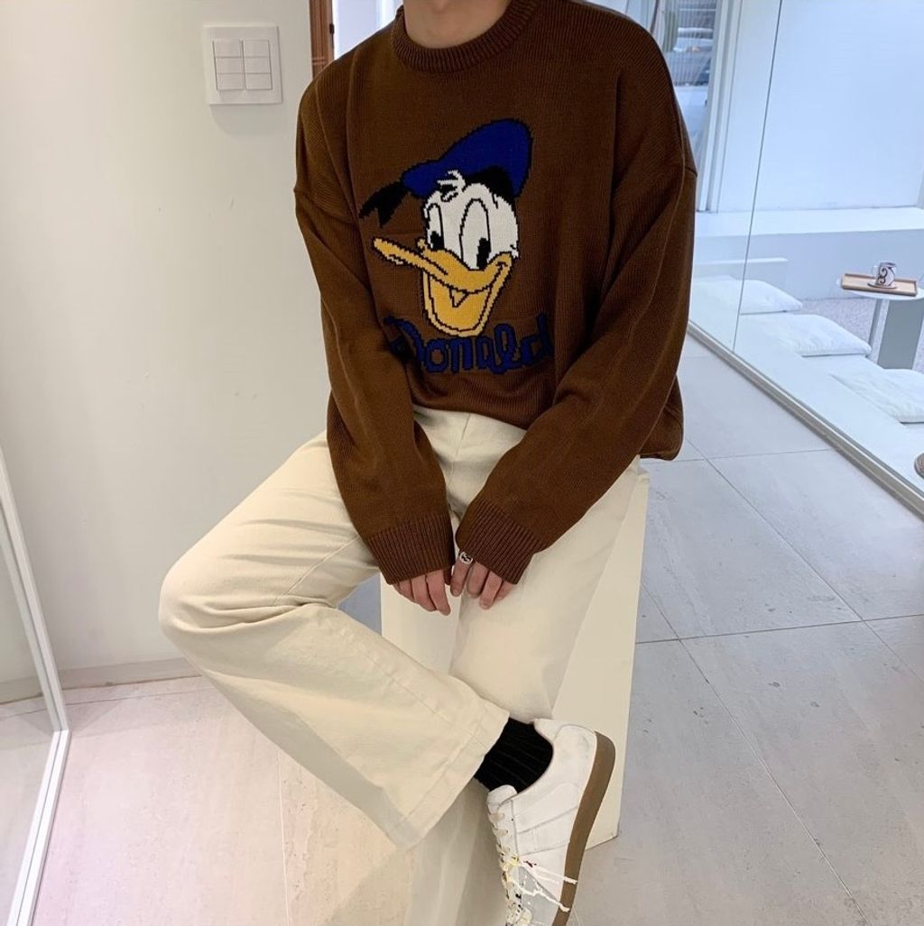 OPPAKOREA Donald 刺繡唐老鴨厚磅針織衫 (迪士尼正版) (4色)