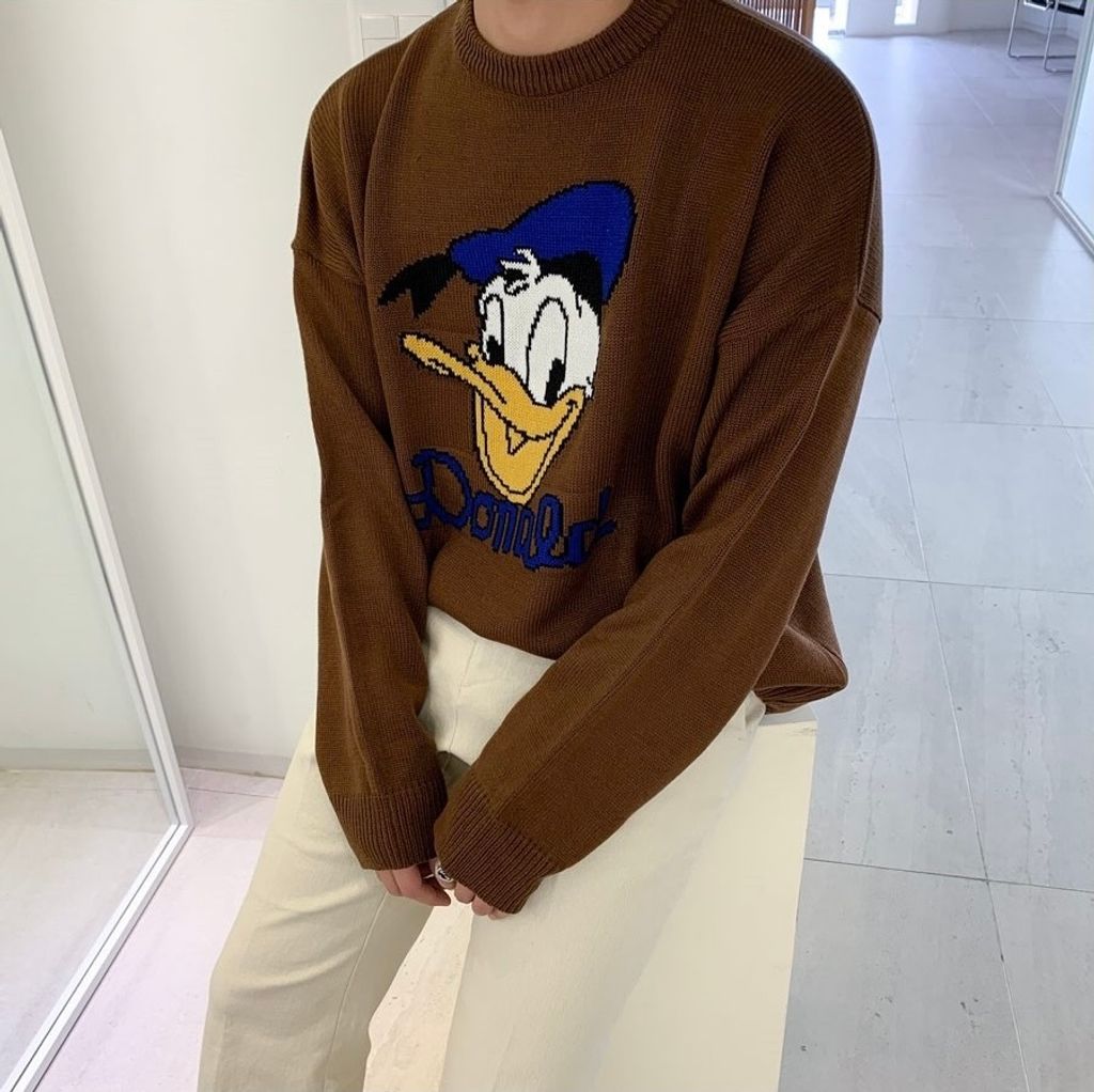 OPPAKOREA Donald 刺繡唐老鴨厚磅針織衫 (迪士尼正版) (4色)