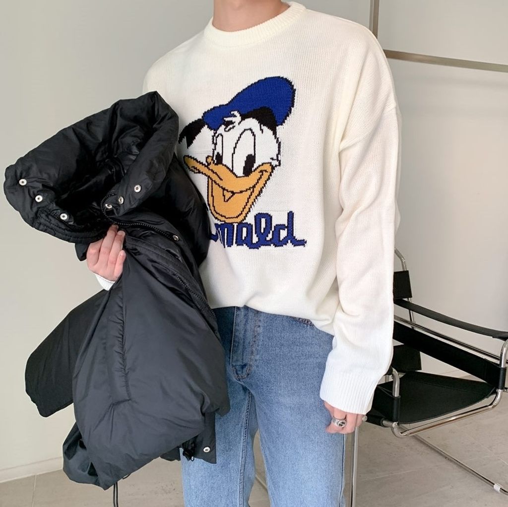 OPPAKOREA Donald 刺繡唐老鴨厚磅針織衫 (迪士尼正版) (4色)