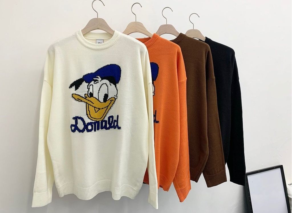 OPPAKOREA Donald 刺繡唐老鴨厚磅針織衫 (迪士尼正版) (4色)