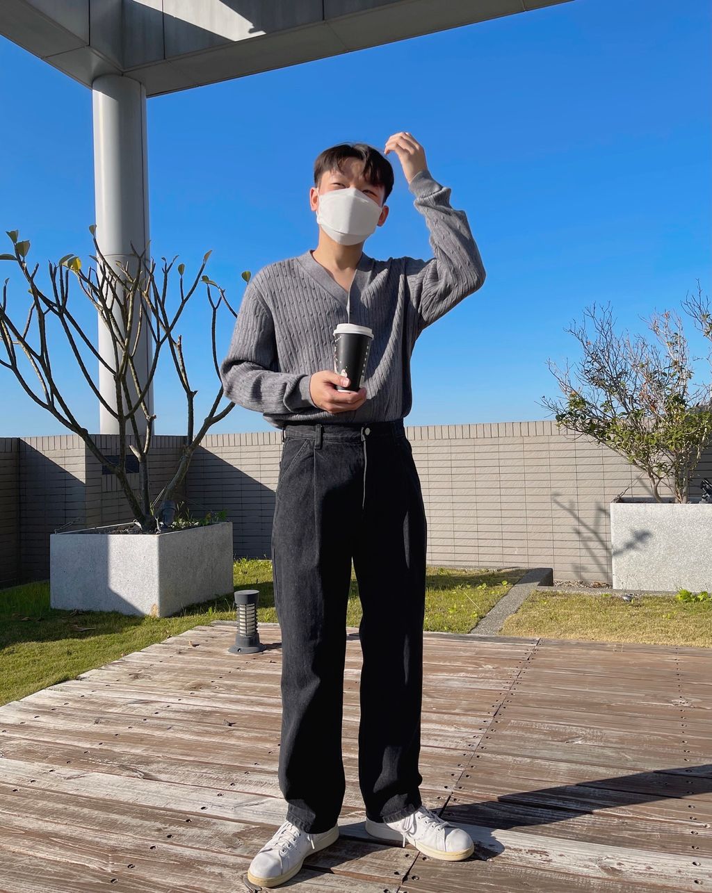 OPPAKOREA 細褶微寬牛仔褲 (3色)