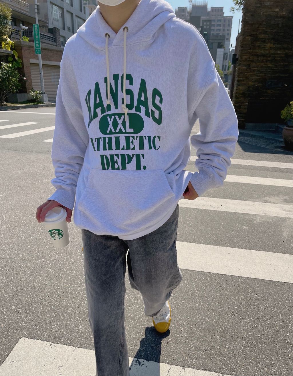 OPPAKOREA KANSAS 厚磅刷毛連帽衛衣 (2色)