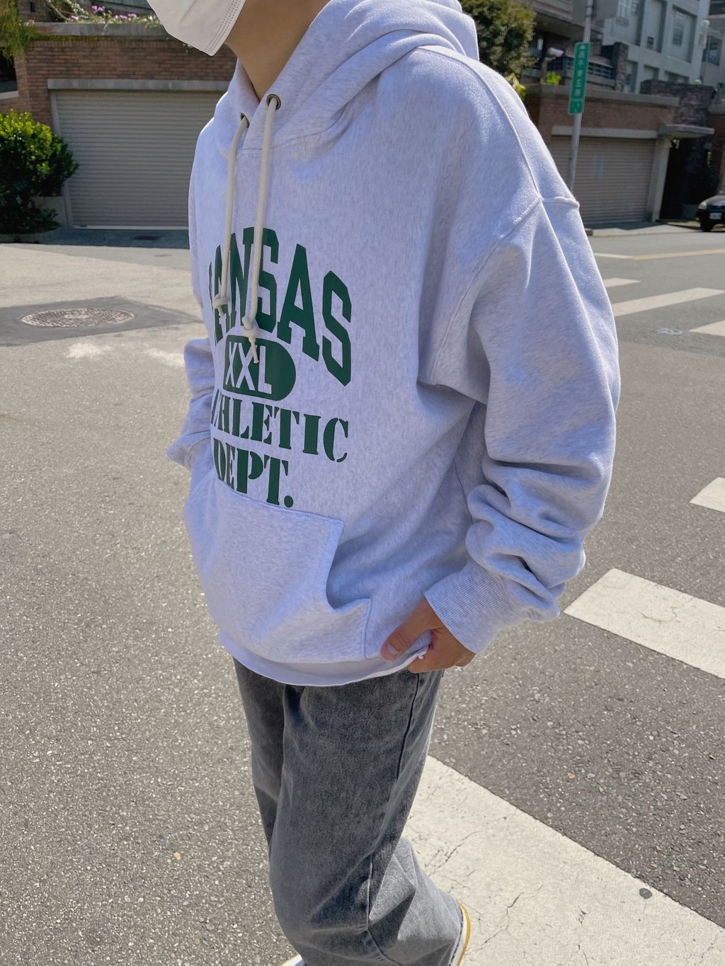 OPPAKOREA KANSAS 厚磅刷毛連帽衛衣 (2色)