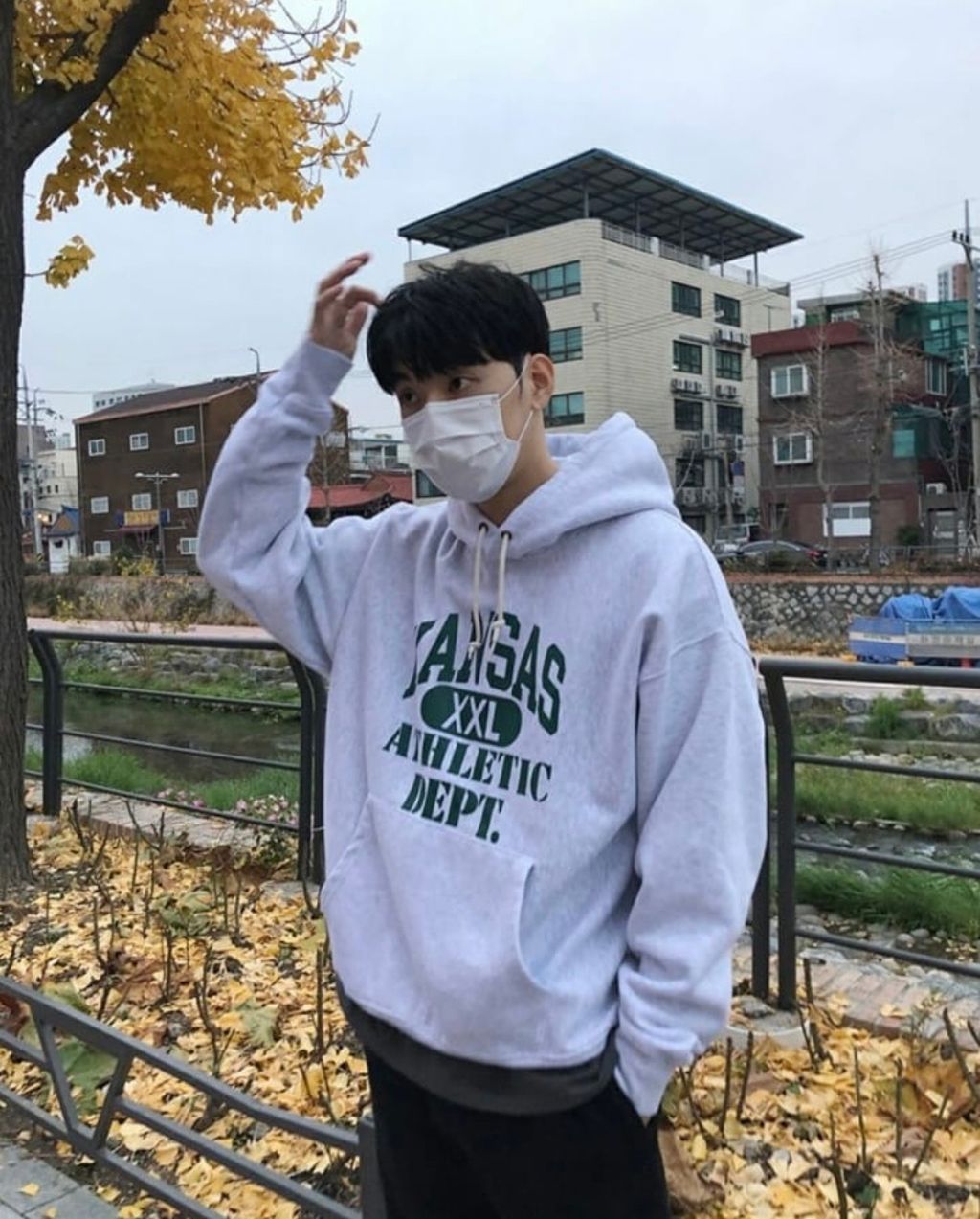 OPPAKOREA KANSAS 厚磅刷毛連帽衛衣 (2色)