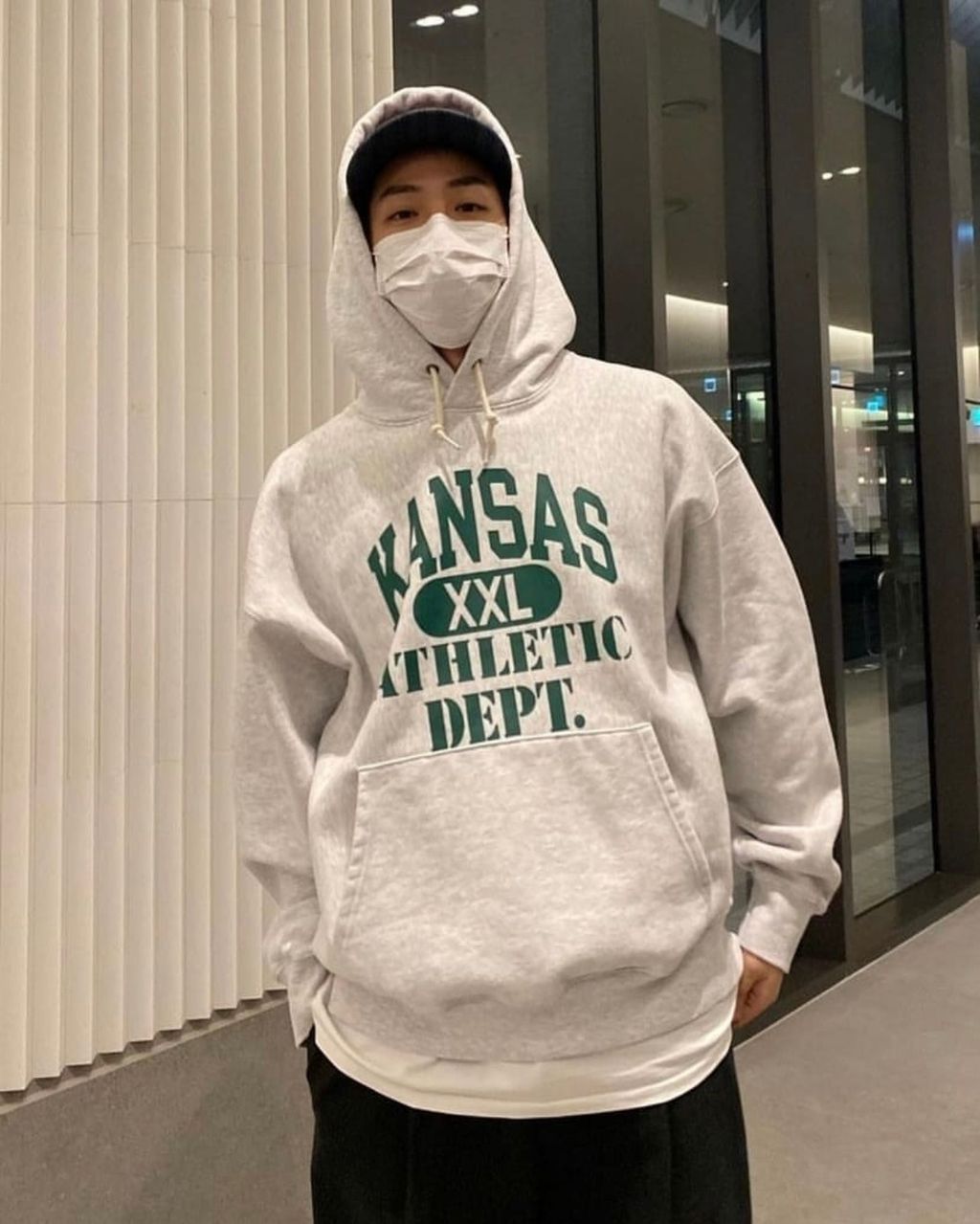 OPPAKOREA KANSAS 厚磅刷毛連帽衛衣 (2色)