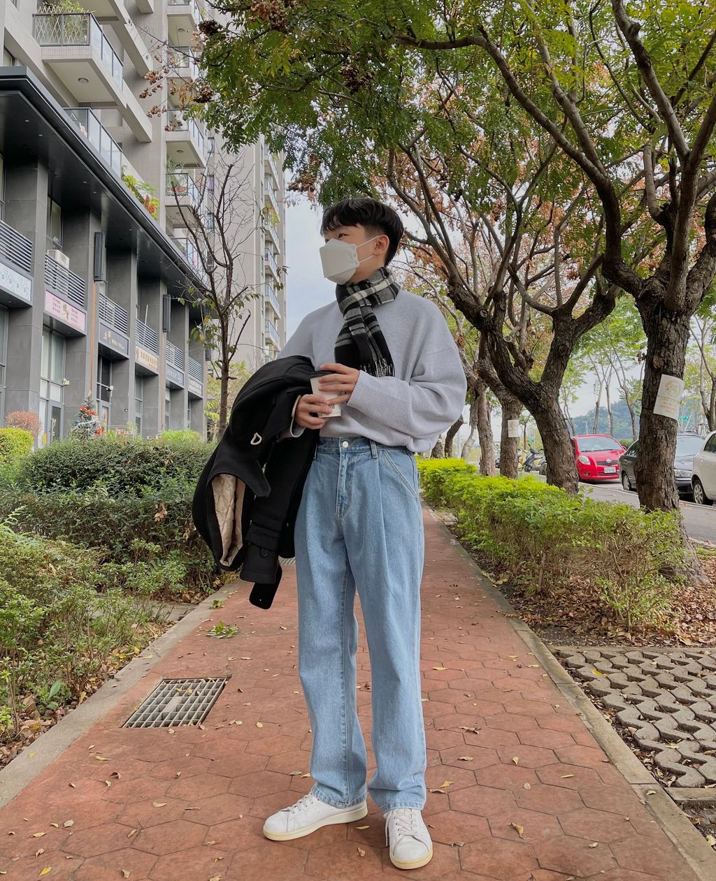 OPPAKOREA 細褶微寬牛仔褲 (3色)