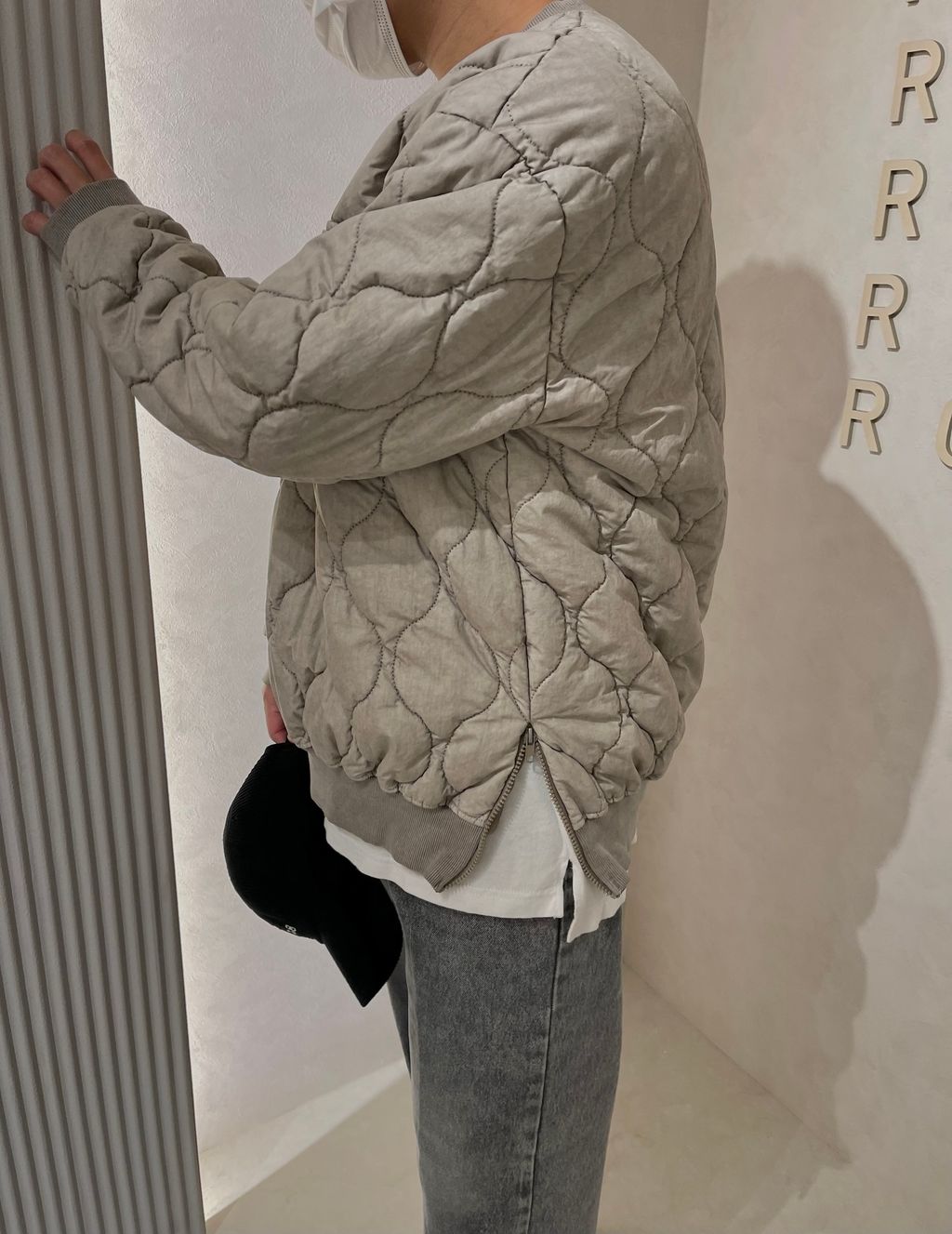 OPPAKOREA 水洗葫蘆格紋口袋鋪棉衛衣 (3色)