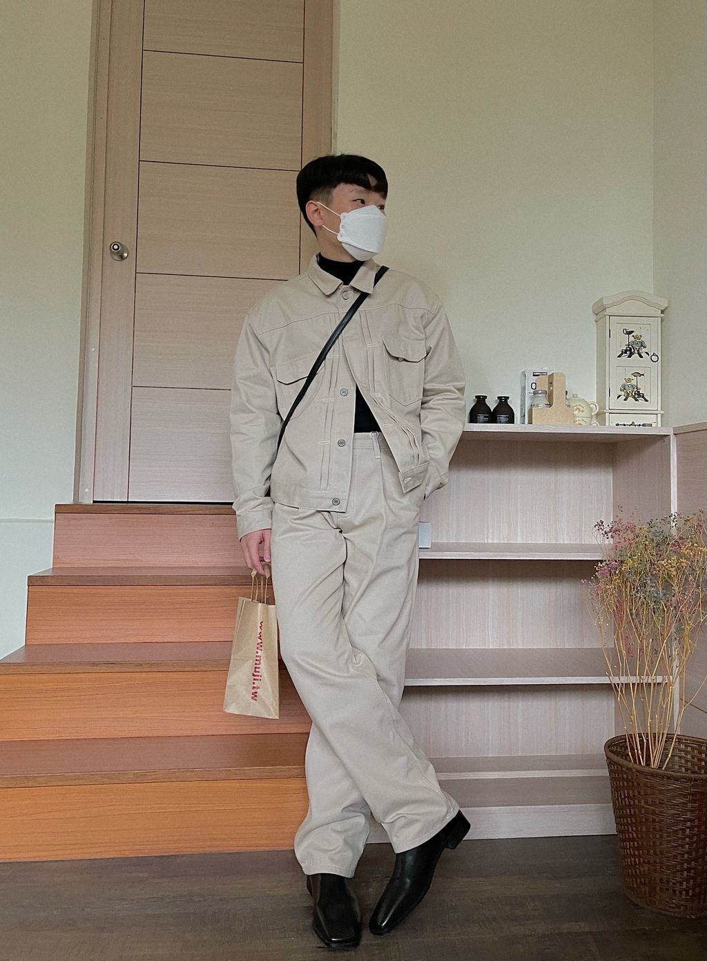 OPPAKOREA 文青的皮革斜背小包